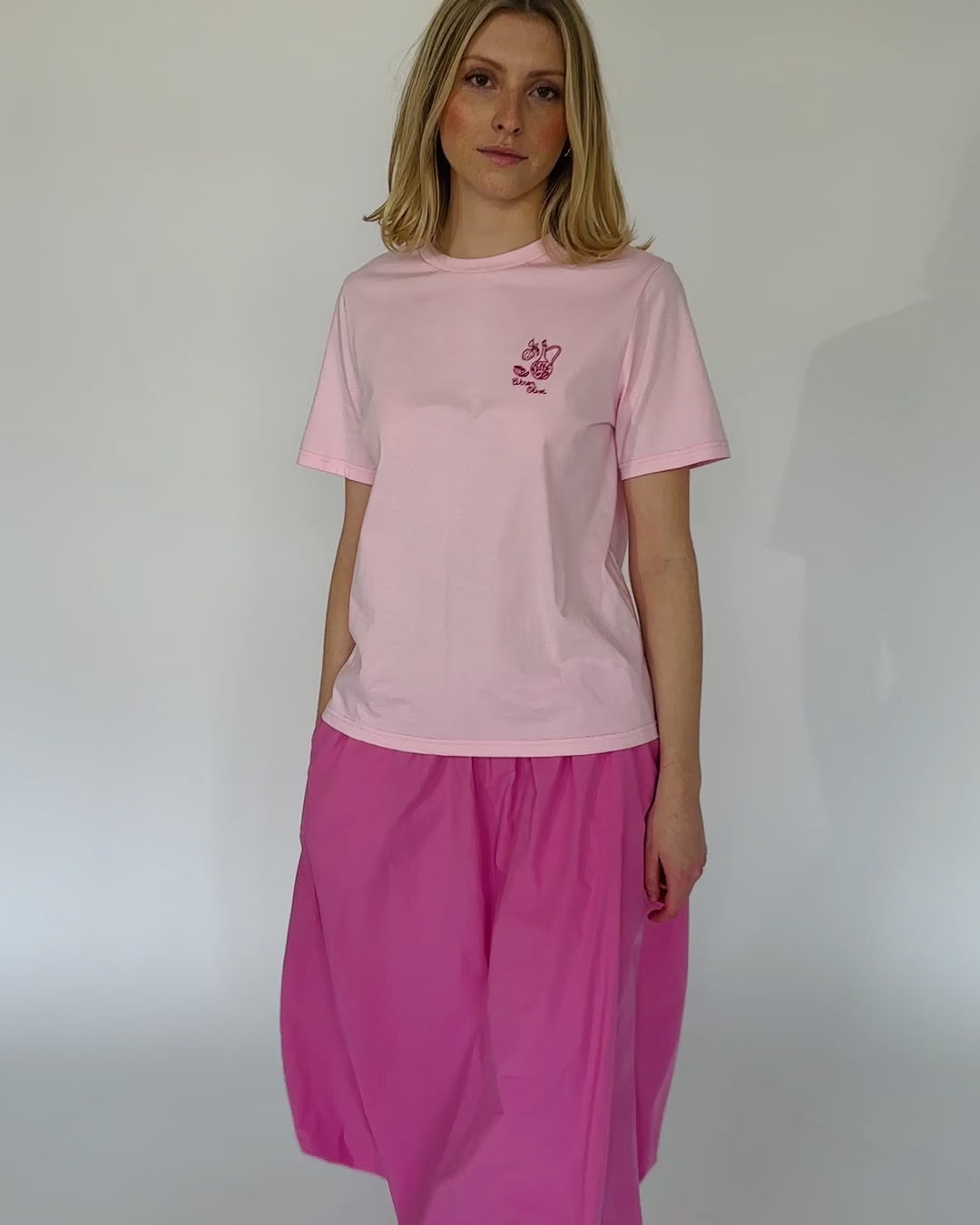 Shirt mit sommerlichem Print rosa