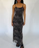 Maxikleid aus Mesh mit Leoprint
