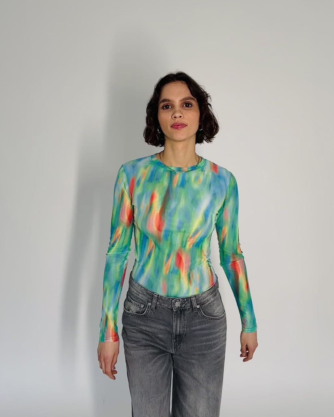 Body mit mehrfarbigem Print