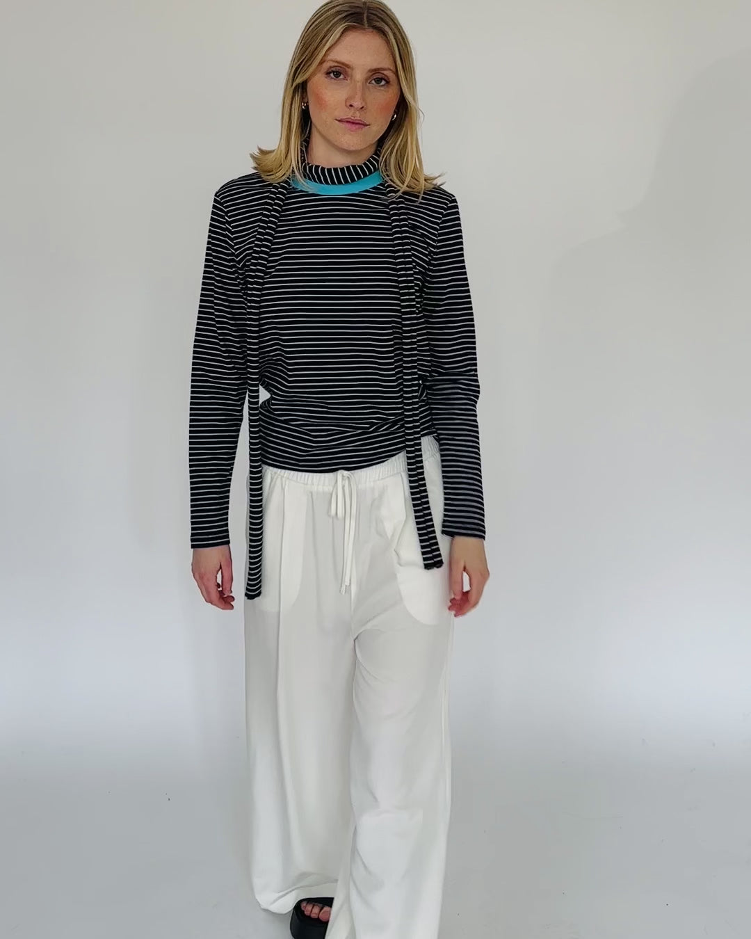 Gestreiftes Basic Langarmshirt