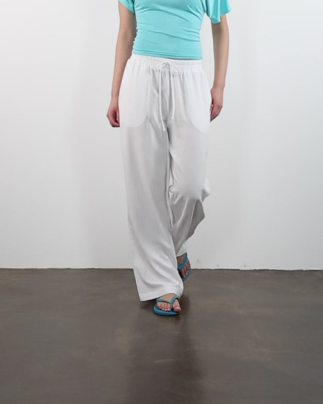 Lockere Hose aus Leinen-Mix