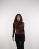 Body mit Schlangenprint aus Samt