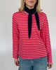 Gestreiftes, lcokeres Langarmshirt rosa/rot