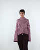 Gestreifte Strickjacke mit weiten Ärmeln