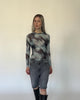 Langarm Mesh Shirt mit mehrfarbigem Muster