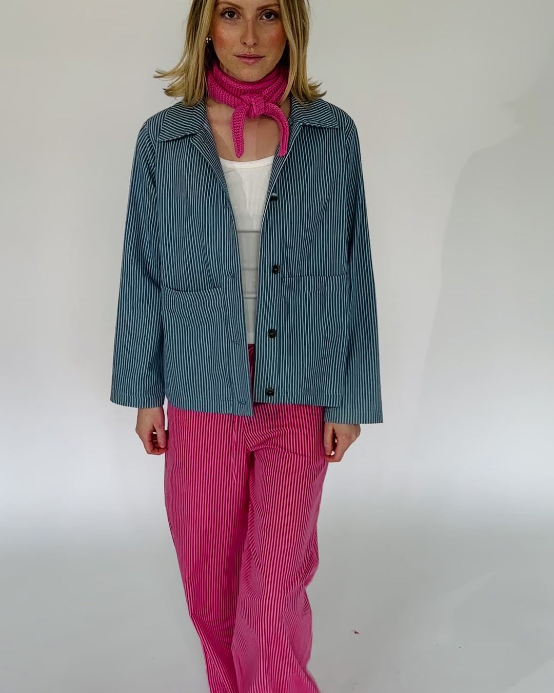Gestreifte Hemdjacke