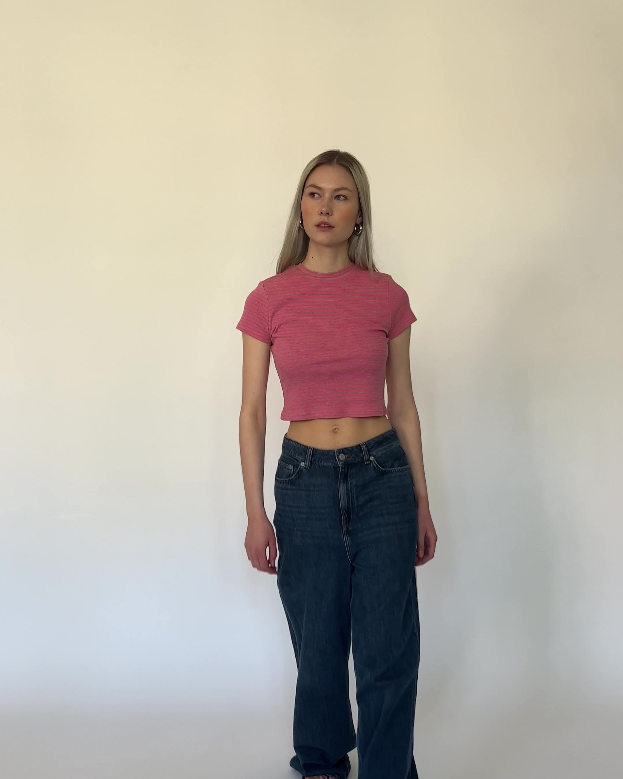 Kurzes Streifen Shirt