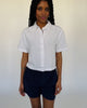 Crop Bluse aus Leinen-Mix