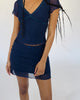 Mesh Minirock mit Spitzendetails blau