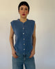 Einfarbiger Strickpullunder blau