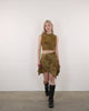 Asymmetrischer Rock mit floralem Print aus Samt