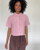Crop Bluse aus Leinen-Mix