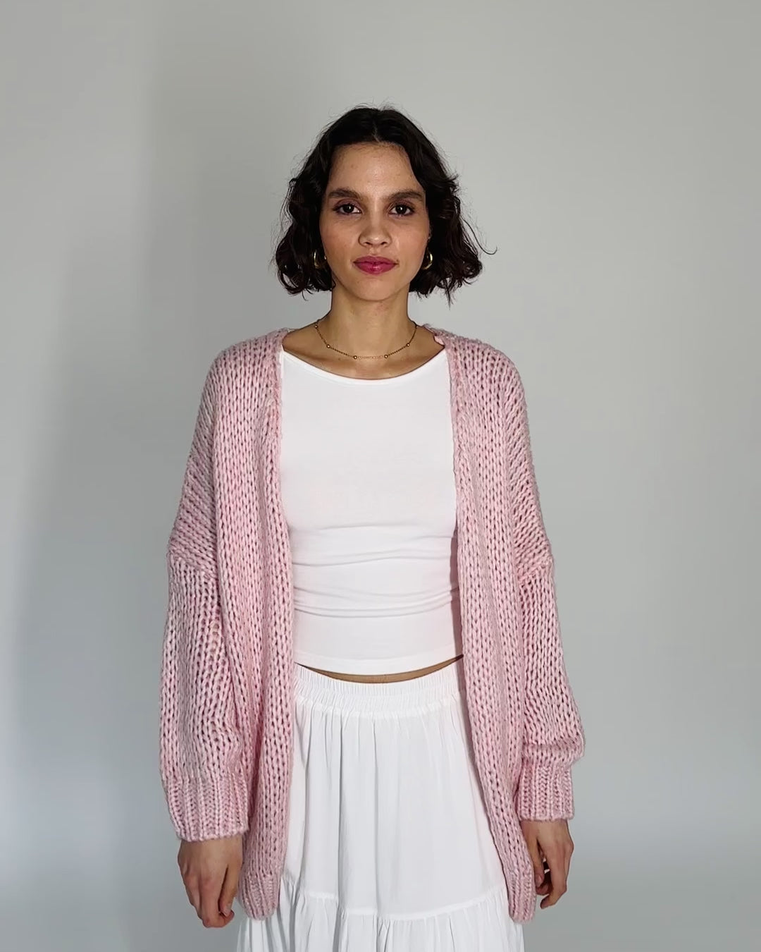 Oversize Wollstrickjacke