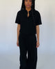 Crop Bluse aus Leinen-Mix