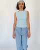 Basic Top mit U-Boot Ausschnitt hellblau