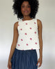 Musselin Top mit Krebs-Stickerei