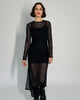 Maxikleid aus Mesh mit Streifen